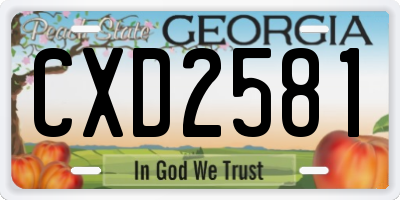 GA license plate CXD2581