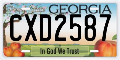 GA license plate CXD2587