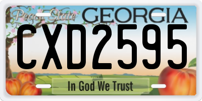GA license plate CXD2595
