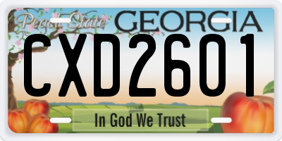 GA license plate CXD2601