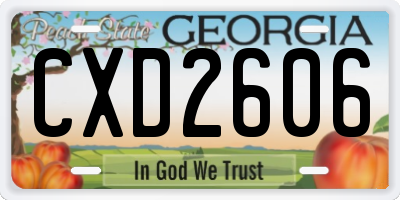 GA license plate CXD2606