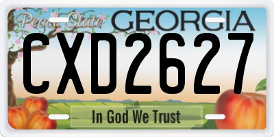 GA license plate CXD2627