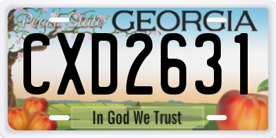 GA license plate CXD2631
