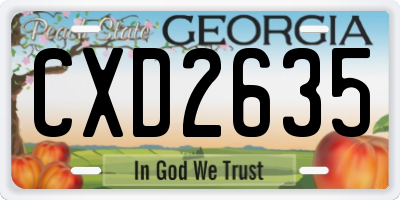 GA license plate CXD2635