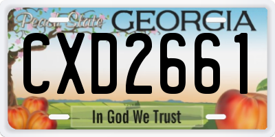 GA license plate CXD2661
