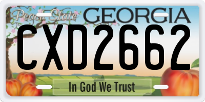 GA license plate CXD2662