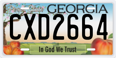 GA license plate CXD2664