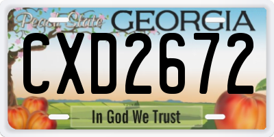 GA license plate CXD2672