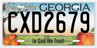 GA license plate CXD2679