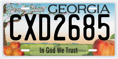 GA license plate CXD2685