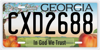 GA license plate CXD2688