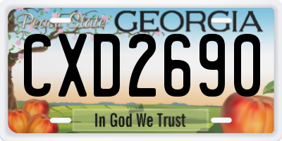 GA license plate CXD2690