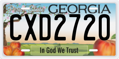 GA license plate CXD2720