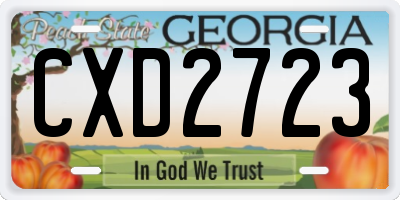 GA license plate CXD2723