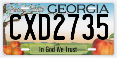 GA license plate CXD2735