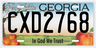 GA license plate CXD2768