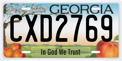 GA license plate CXD2769
