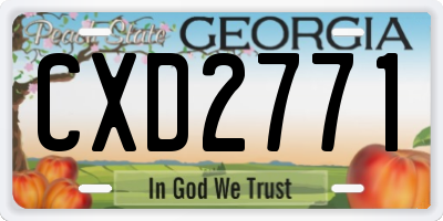 GA license plate CXD2771