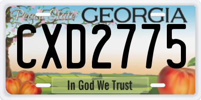 GA license plate CXD2775