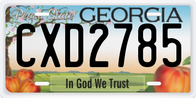 GA license plate CXD2785