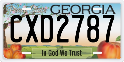 GA license plate CXD2787