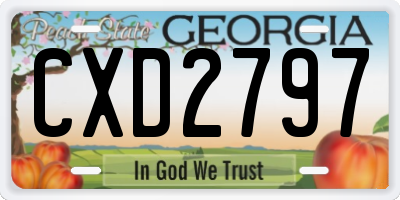 GA license plate CXD2797