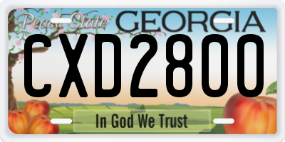 GA license plate CXD2800