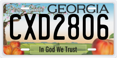 GA license plate CXD2806
