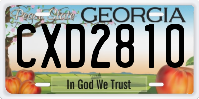 GA license plate CXD2810
