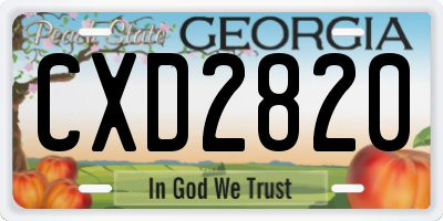 GA license plate CXD2820