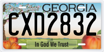 GA license plate CXD2832