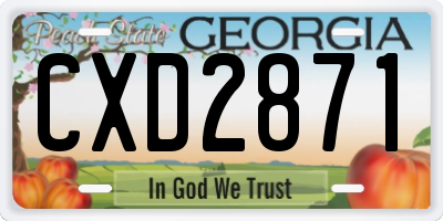GA license plate CXD2871