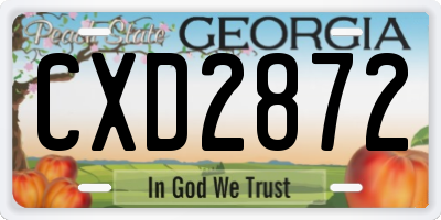 GA license plate CXD2872