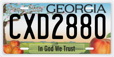 GA license plate CXD2880