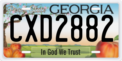 GA license plate CXD2882