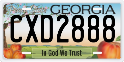 GA license plate CXD2888