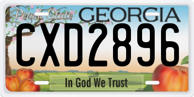 GA license plate CXD2896