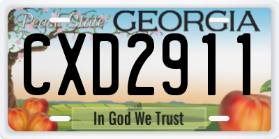 GA license plate CXD2911