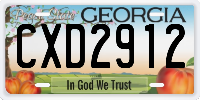 GA license plate CXD2912