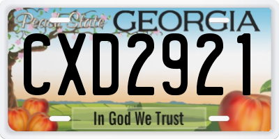 GA license plate CXD2921