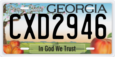 GA license plate CXD2946