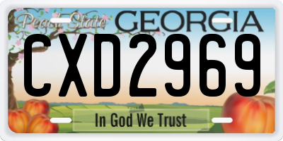 GA license plate CXD2969
