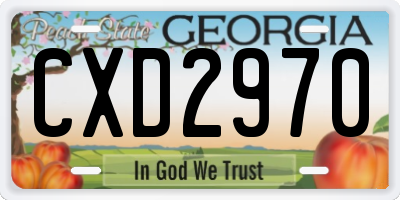 GA license plate CXD2970
