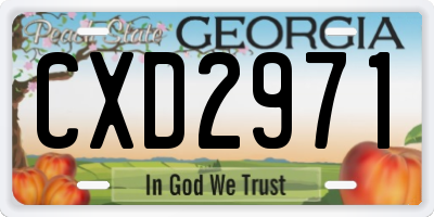 GA license plate CXD2971