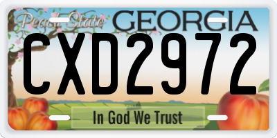 GA license plate CXD2972