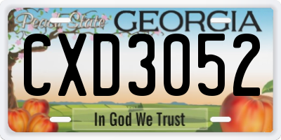 GA license plate CXD3052