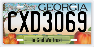 GA license plate CXD3069