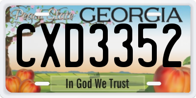 GA license plate CXD3352