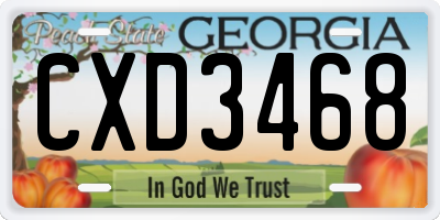 GA license plate CXD3468