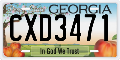 GA license plate CXD3471
